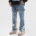 OEM Custom Ink Splash Print Jeans Hip Hop Rock Style Distressed Ripped Jeans Men Casual Jeans