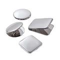 Custom Logo Portable Double Side Stainless Steel Mirror Rectangular Circular Folding Cosmetic Gift Mirror Espelho De Maquiagem