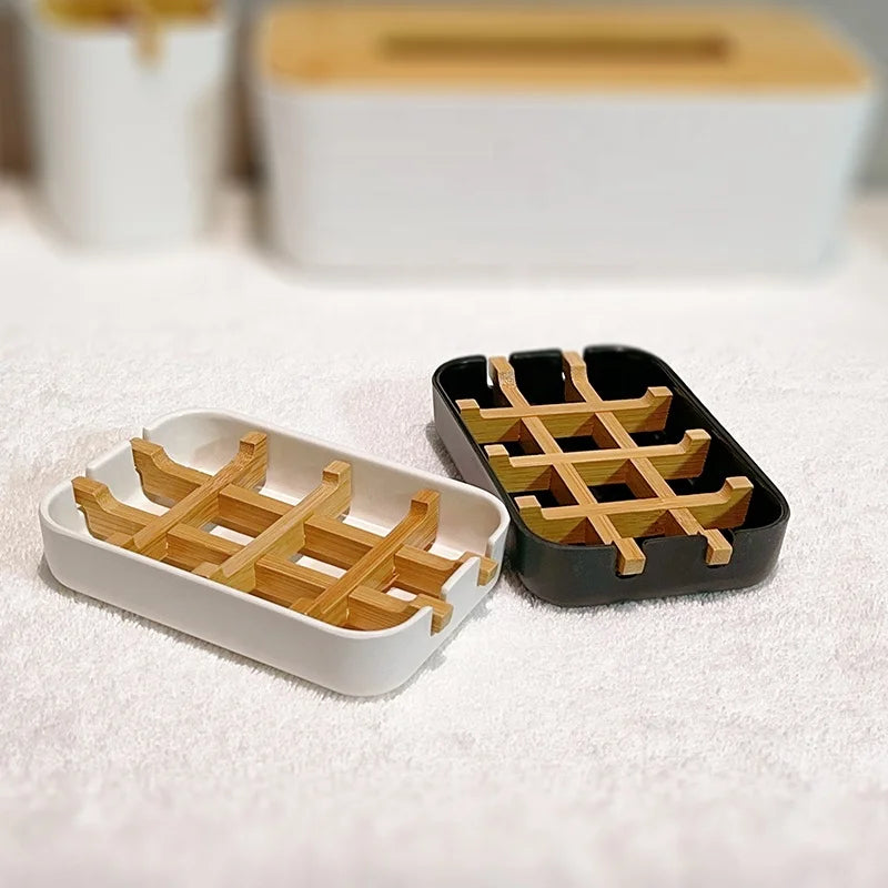 Cheap Bamboo Soap Dishes for Bathroom Bar Soap Holder Shampoo Soap Holder Sink Deck Bathtub Shower Tray