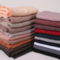 New Plain Color Cotton Viscose Crepe Crinkle Hijab Tudung Head Scarf for Muslim Heavy Crinkled Cotton Pleated Modal Hijab
