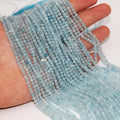 2/3/4/5MM Natural Stone Blue Aquamarine Quartz Faceted Loose Beads Semi-precious Spacer Tiny Beads for Jewelry Making