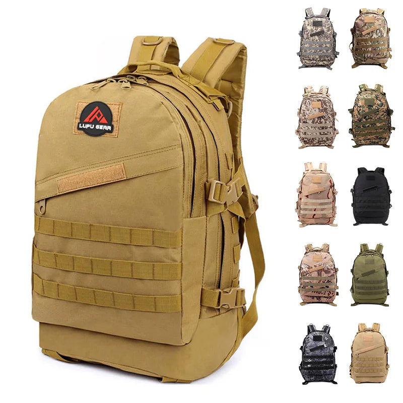 Large Capacity 40L Outdoor Hiking Backpack New Design Waterproof Oxford Polyester Lining Durable Tactical Bag Zipper Closure
