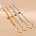 DAIHE Fashion Jewelry Simple Heart Bracelet Stainless Steel 18k Gold Beaded Bracelet Delicate Friends Bracelet Gift for Her