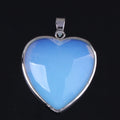 2025 Beautiful Heart Shaped Quartz Gemstone Crystal Opalite Jewelry Healing Crystal Pendant as Gift rose quartz heart