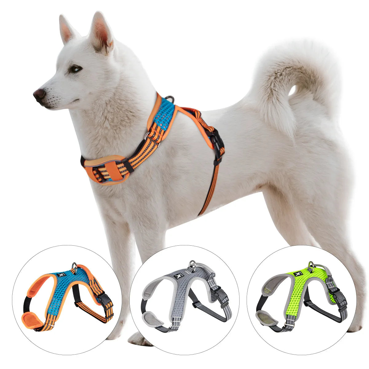 Wholesale Breathable Mesh No Pull Dog Harness Adjustable Reflective