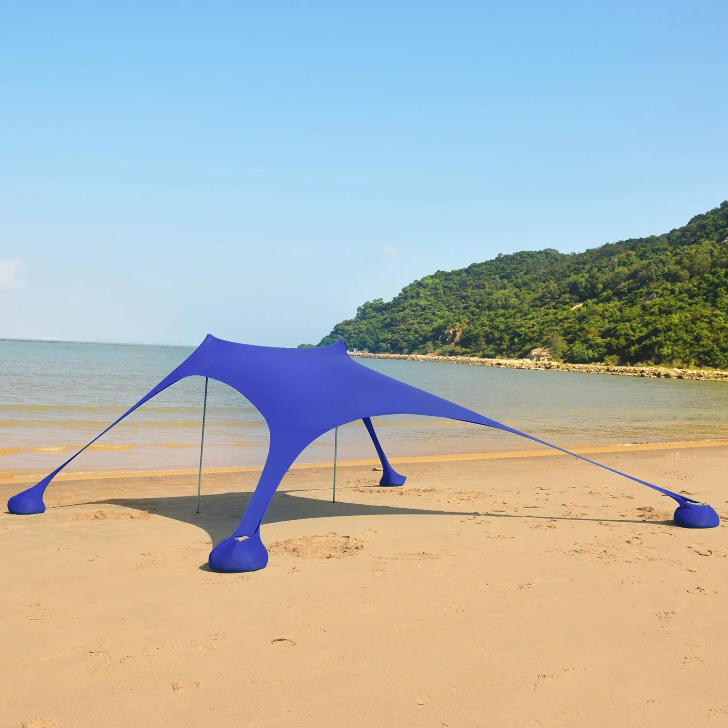 Easy Open Outdoor Large Beach Canopy 5-8 Person Sun Shelter Tent for Fishing Backyard Camping
