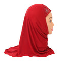 New2 to 7-year-old Girls Stitching Head Scarf Ethnic HeadscarfMalay Scarfc Girls Wear Muslim Hijab Women
