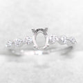 Semi Mount 4*6mm Sterling Silver Ring Frame Empty Blank Support Claw Setting S925 Base Holder Without Center Stone for DIY Inlay