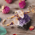 Raw Crystal Quartz Healing Open Cuff Bracelet Handmade Wristband Bangle for Men Jewelry