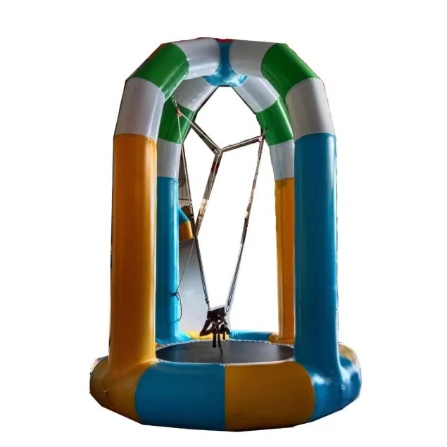 Hot Selling Kids Rides Carnival Safety Inflatable Bungee Jumping Trampoline with Trampoline Elastic Band