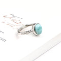 Factory Wholesale Jewelry Fashion Creative Ring Women's Adjustable Larimar Oval Ring