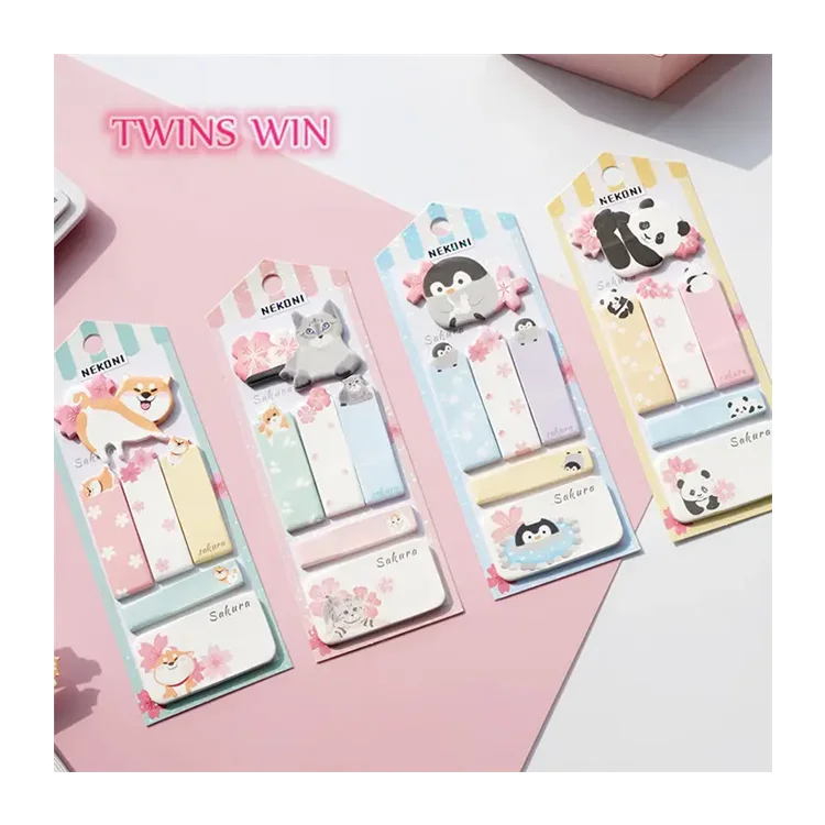 Best Selling Self Adhesive Label Stationery Cute Cartoon Shaped Sticky Notes Student Learning Memo Note Paper 1612