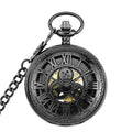 Mechanical Pocket Watch Roman Number Dial Skeleton Luxury Men Gear Pocket Watches