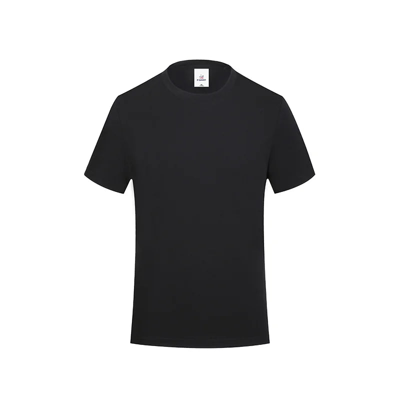 Unisex 180gsm Short Sleeve T-Shirt Custom Design Plain Blank Polyester/Cotton Knitted Fabric Three Day Shipping Stock Yarn Dyed