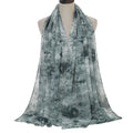 Best Sellers European Style Women's Muslim Hijab Pearl Chiffon Tie-Dyed Scarf Camouflage Pattern New Plain Color Print Pad Dye