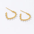 Hot Selling Popular Stainless Steel 18k Plated CC Shape Pearl Fashion Luxury Earrings