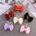 New Lovely Luxury Small Hair Claw Bow Hair Clips Rhinestone Crown Rabbit Ears Claw Clips for Kids Girls
