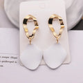 New Korean Statement Hollow Earrings for Women Geometric Red Dangle Drop Earrings Brincos Fashion Jewelry