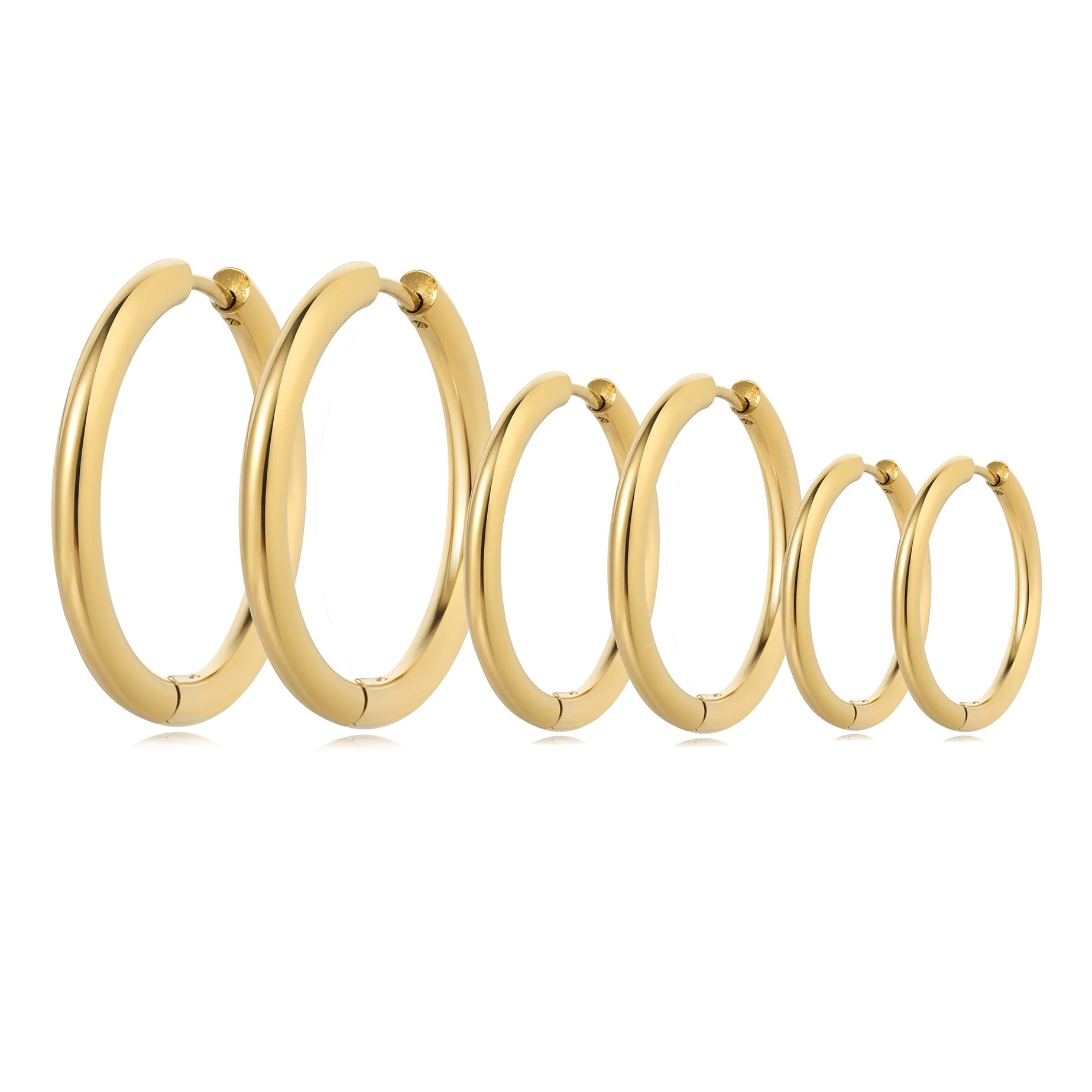 Fashion Simple Brass Gold Plated Silver Size Circle Hoop Earrings for Women Jewelry Factory Wholesale