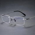 Men's Rectangle Titanium Frameless Eyewear Blue Light Designer Reading Glasses Solid Pattern Myopic Spectacles Rimless Frame