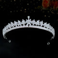 LUOXIN Simple Fashion Cubic Zirconia Tiara Wedding Headpiece Bride Crown for Women