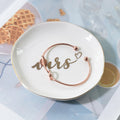 Customized Design Gold Rim Jewelry Holder Ceramic Decorative Tray Irregular MRS Ring Dish Trinket Tray Wedding Jewelry Holder