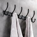Customized Wall Mounted Stainless Steel Aluminum Alloy Silver Bathroom Hooks 9 Hooks Durable Multifunctional Shower Rack Hanging