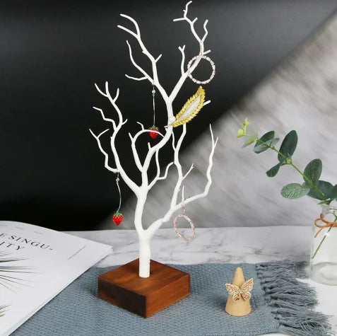 Acacia Tree Jewelry Rack Earrings Rings Necklaces Display Rack Fashionable And Creative Home Jewelry Storage