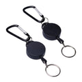 Hot Tactical Retractable Telescopic Belt Clip Metal ID Badge Reel Holder with Keychain Carabiner Anti-Lost Key Ring