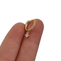 ZF Gold Plated Cute Hoop Earring Brass Tragus Piercing Jewelry for Women Ear Clip Earring Jewelry Piercings