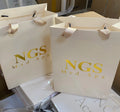 Beige Custom Printed Luxury Shopping Paper Bag Cardboard Gift Paper Bag With Logo Gift Bag