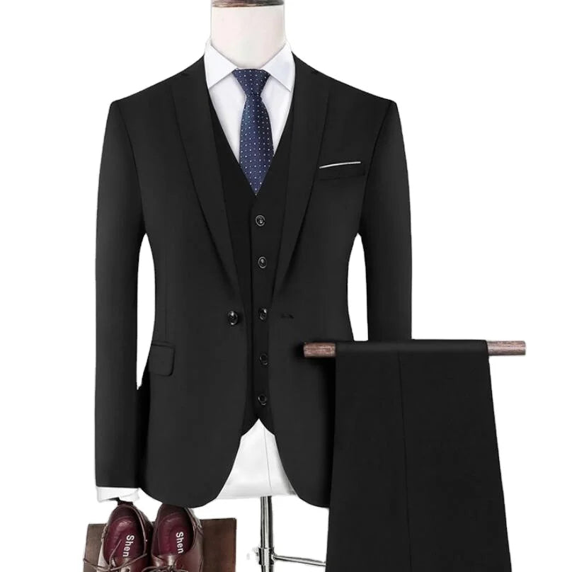 Three-Piece Slim Professional  Wedding Dress Suits Best Man Suit Business Formal Autumn and Winter Style