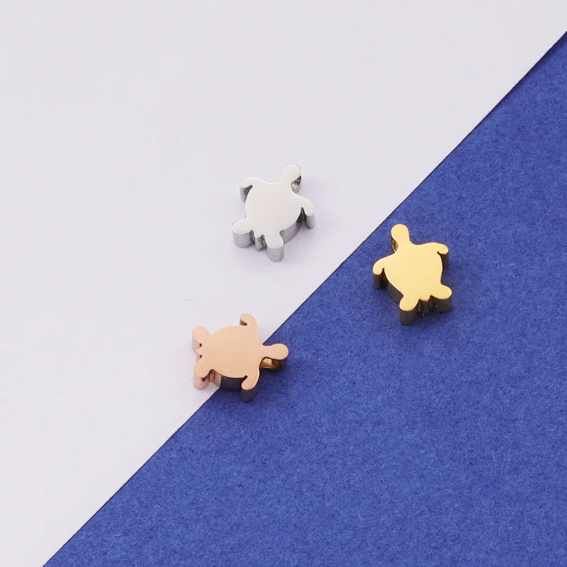 Hot Products Small Turtle Charms Custom Logo Metal Stainless Steel Charms for Jewelry Making