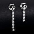 Trendy Fashion Fine Jewelry 925 Sterling Silver VVS Moissanite Diamond Cluster Tennis Chain Long Drop Earrings for Women Girls