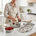 Hot Sale Modern Design 5-Piece Stainless Steel Cookware Set Induction Bottom Pans Non-Stick Dishwasher Safe Low Price