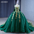 Jancember Rsm231050 Glitter Green Flower Party Formal Ball Gown Evening Bridal Dresses