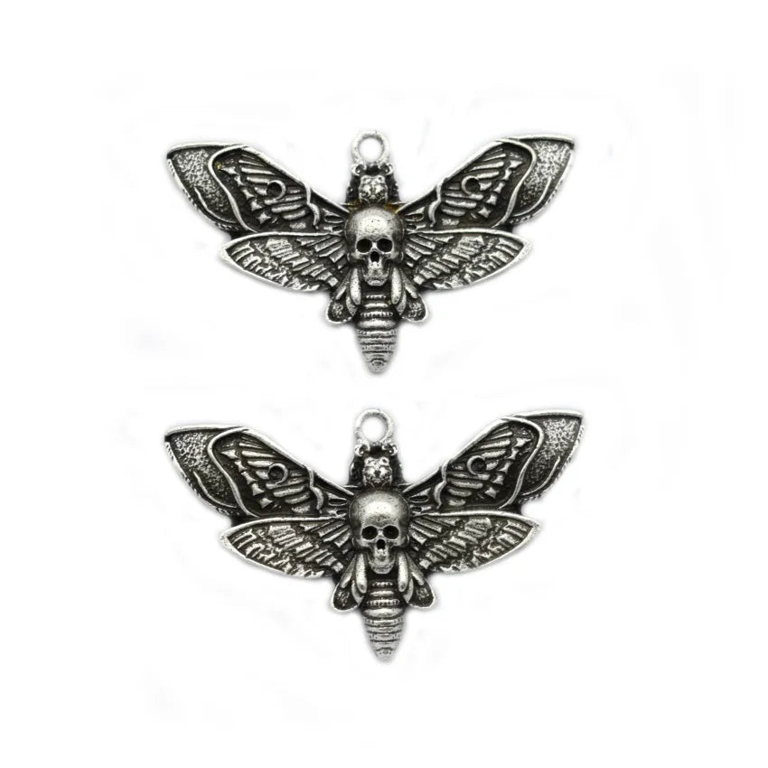 Punk Death Head Skull Moth Butterfly Charm Pendant for Women Jewelry Accessories