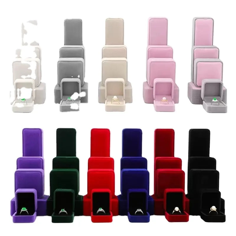 MU Wholesale Jewelry Packing for Jewelry Women Necklace Ring Display Box Jewelry Box With Solid Velvet Storage Box