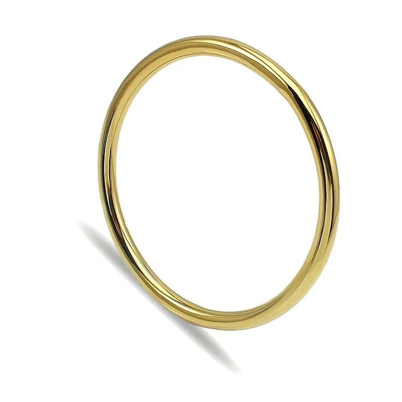 Shiny Fashion Minimalist Bracelet 316L Stainless Steel Party Jewelry Simple Lover Couple Round Bangles Silver Gold Pulseiras