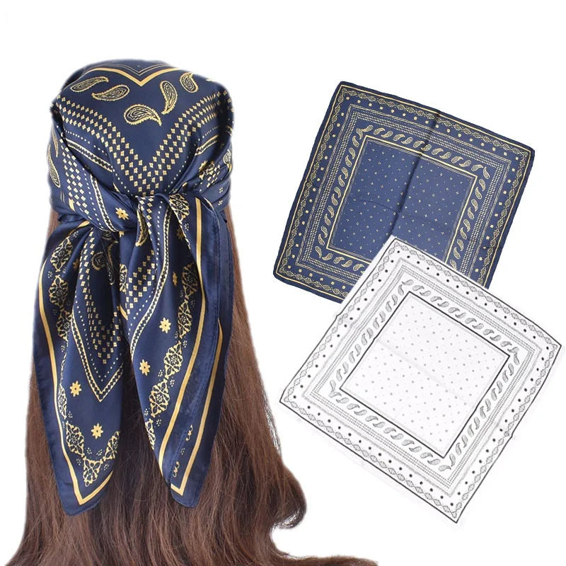Good Price Retro Gorgeous Paisley Print Imitated Silk Silk Satin 90 cm square Milk Silk Scarf Female Headscarf Shawl