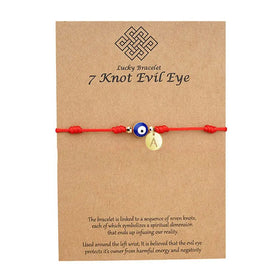 Protection Red Knots Spiritual Kabbalah Jewelry Couples Personalized Letter Evil Eye Red String Bracelet for Women