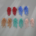 Bohemian Statement Multicolor Crystal Beads Tassel Glass Dangle Handmade Earring