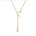 RisingMoon Halsketting Silver Gold Colors Alloy Moon Star Pendant Choker Moon Necklace
