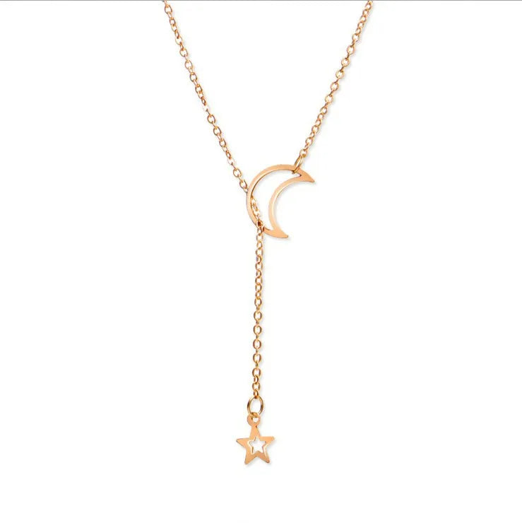 RisingMoon Halsketting Silver Gold Colors Alloy Moon Star Pendant Choker Moon Necklace