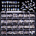 24 Grid Glitter Crystal Diamond Nail Charms Accessories 3D Nail Art Rhinestones