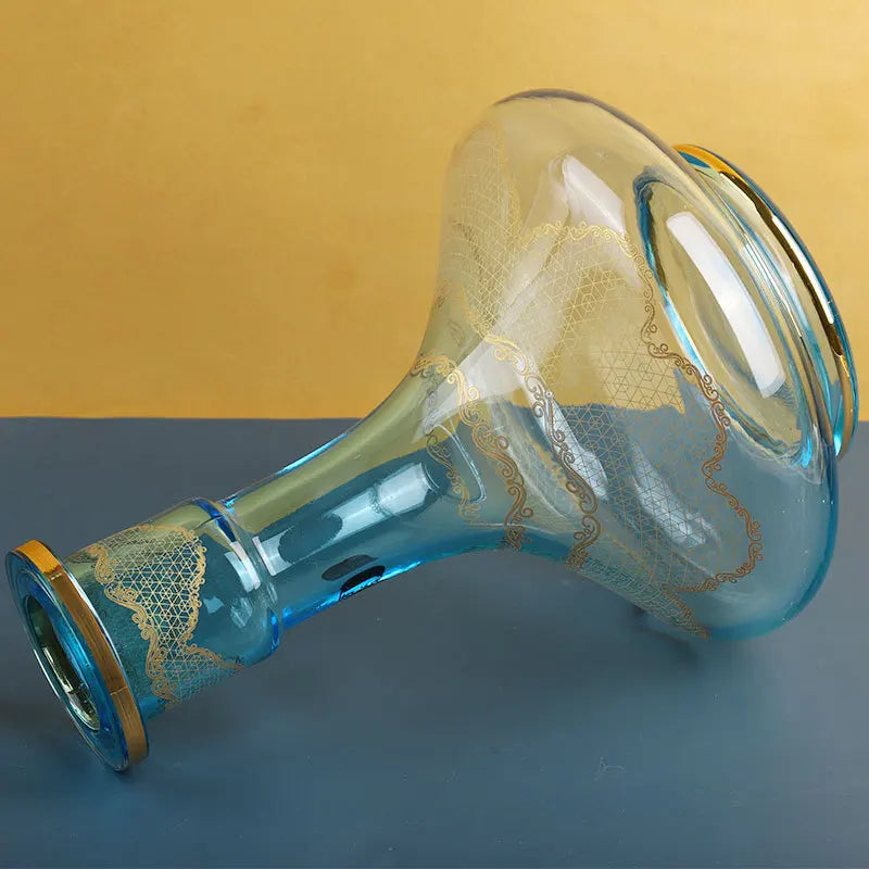 Custom Shisha Base Glass Bottle Narguile Blue Hookah Crystal Vase