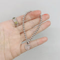 925 Sterling Silver Ball Chain Bracelet Women Dedicate Heart Charm Bracelet