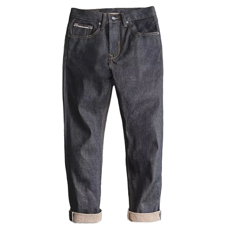 Customizable Men's Jeans Denim Jeans Men's Blue Straight Disposable Raw Woven Oversize Jean Cotton Denim Pants