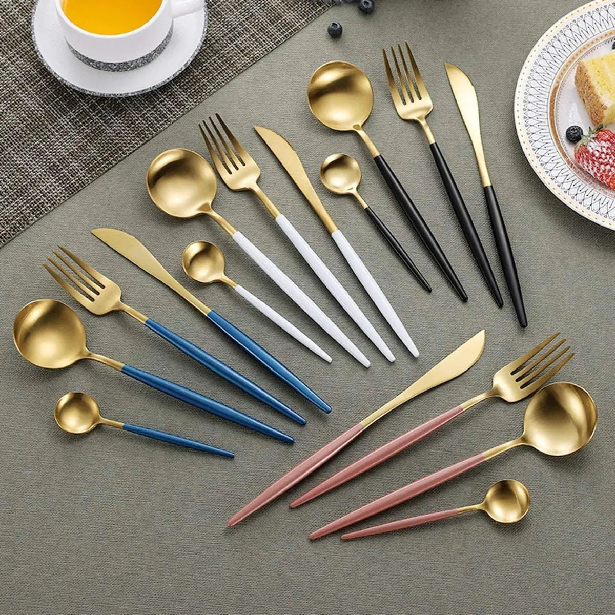 18/10  Gold Tableware Cutlery Set Silverware Set Stainless Steel  Dinnerware