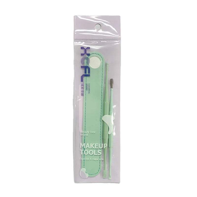 KEQ F7271 OEM Double Head Spiral Soft Stainless Steel Earwax Removal Ear Scoop Set Cleaning Tool